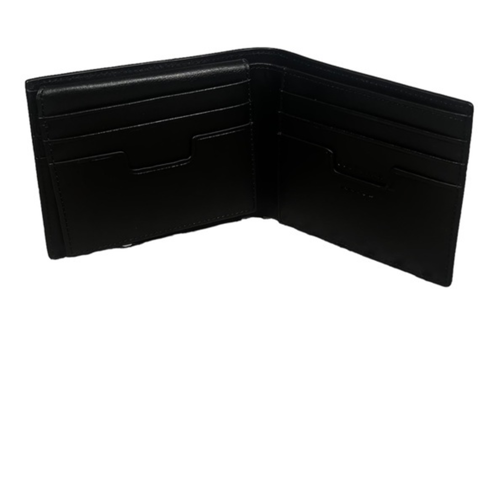 NWOT Cole Haan Black Brogue Edge Bifold Leather‎ Wallet